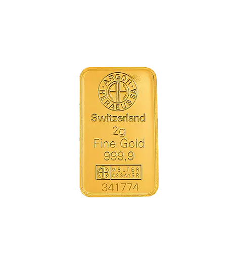 2 克 9999 千足金(瑞士)铸造金条