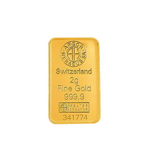 2g 9999 gold - Switzerland - Minted Bar - Kinebar