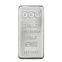 1kg - 9999 Silver- Cast Bar - SAM