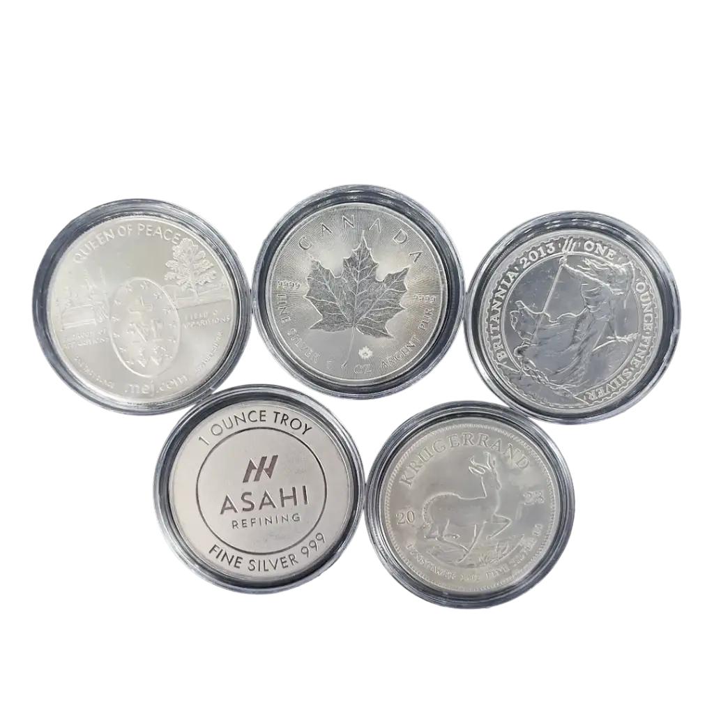 World Mixed Silver Coin Pack 5 x 1oz