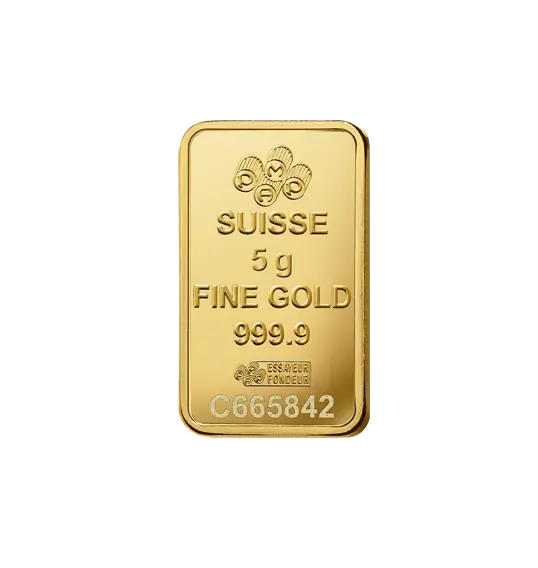 5克 - PAMP - 9999千足金 - 幸运女神 - 瑞士铸造金条