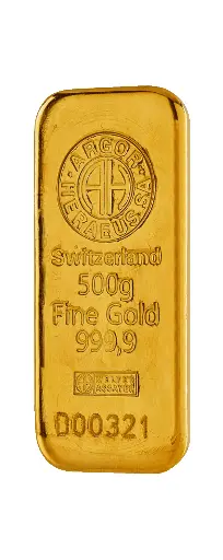 [500g_gold_Heraeus_Swiss_cast] 500g - 9999 Gold - Switzerland  - Cast Bar