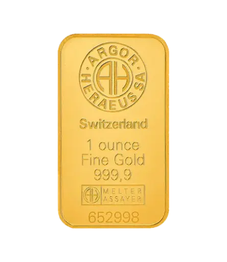 [1oz_gold_Heraeus_Swiss_mint] 1 盎司 - 9999 千足金(瑞士)鑄造金條 