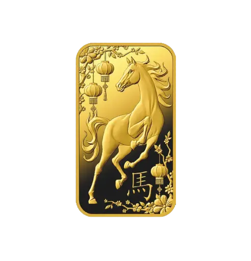 [10g_gold_Heraeus_Swiss_horse] 10g - Limited Edition Horse - 9999 Gold - Switzerland 