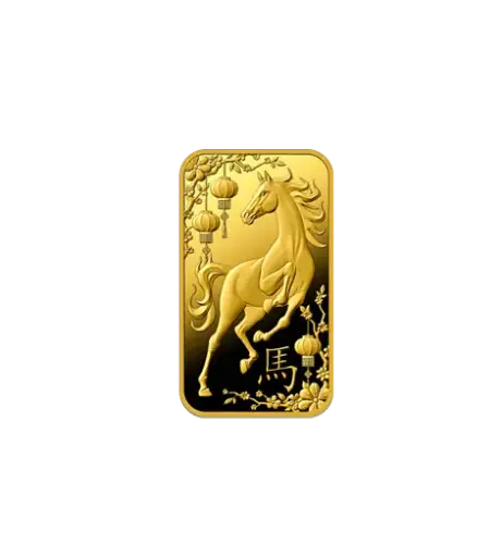 [1g_gold_Heraeus_Swiss_horse] 1克 马年限量版 9999 千足金(瑞士)铸造金条