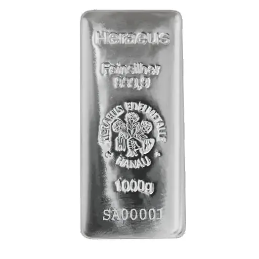 [1kg_silver_Heraeus_HK_cast] 1公斤 - 9999 瑞士銀條 - 賀利氏（香港）