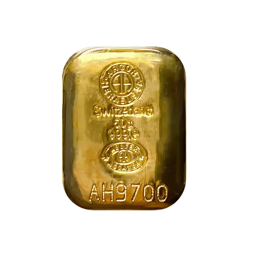 [50g_gold_Heraeus_Swiss_cast] 50g - 9999 Gold - （瑞士）鑄造金條