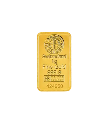 [1g_gold_Heraeus_Swiss_mint] 1g 9999 gold - Switzerland - Minted Bar