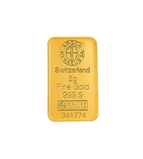 [2g_gold_Heraeus_Swiss_mint_kinebar] 2g - 9999 gold - Switzerland - Minted Bar - Kinebar
