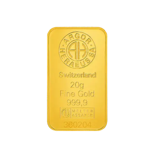 [20g_gold_Heraeus_Swiss_mint_kinebar] 20g - 9999 gold - Switzerland - Minted Bar - Kinebar