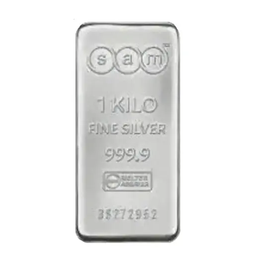 [1kg_silver_SAM_cast] 1kg - 9999 Silver- Cast Bar - SAM