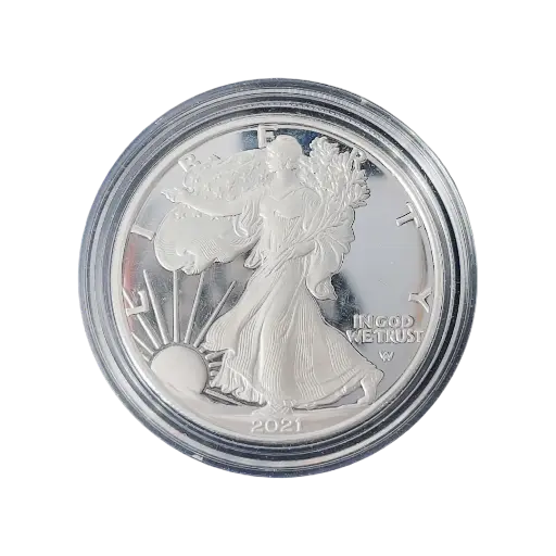 [1oz_silver_eagle_2021_coin_mint] 1盎司 - 2021年 - 美国鹰扬金币 - 全新状态