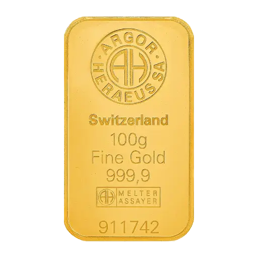 [100g_gold_Heraeus_kinebar] 100克 - 9999 千足金(瑞士)铸造金条 - 幻彩镭射 Kinebar